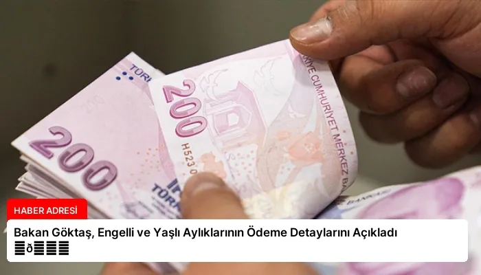 Bakan Göktaş, Engelli ve Yaşlı Aylıklarının Ödeme Detaylarını Açıkladı ⏬👇