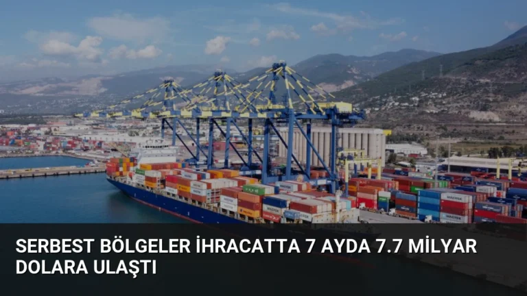 Serbest Bölgeler İhracatta 7 Ayda 7.7 Milyar Dolara Ulaştı