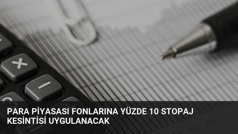 Para Piyasası Fonlarına Yüzde 10 Stopaj Kesintisi Uygulanacak