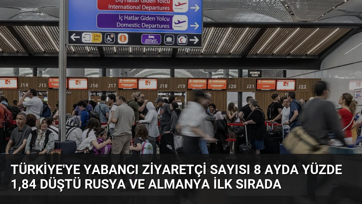 Türkiye’ye Yabancı Ziyaretçi Sayısı 8 Ayda Yüzde 1,84 Düştü Rusya ve Almanya İlk Sırada